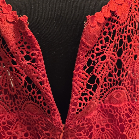 Lane Bryant Vibrant Red Lace Dress - Picture 7 of 14